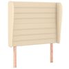 vidaXL Hoofdbord met randen 93x23x118/128 cm stof cr&egrave;mekleurig