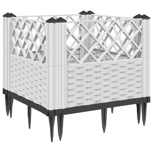 vidaXL Plantenbak met pinnen 43,5x43,5x43,5 cm polypropeen wit