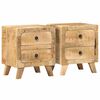 vidaXL Nachtkastje 2 st 40x32x46 cm massief hout ruw mangohout