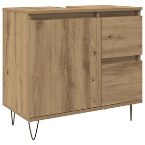vidaXL Badkamerkast 65x33x60 cm bewerkt hout artisanaal eikenkleurig