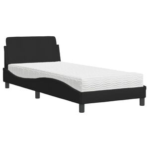 vidaXL Bed met matras "Dover" stof zwart 80x200 cm