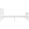 vidaXL Bedframe met hoofd- en voeteneinde metaal wit 140x200 cm
