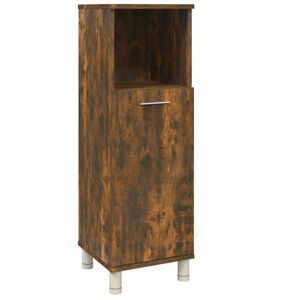 vidaXL Badkamerkast 30x30x95 cm bewerkt hout gerookt eikenkleurig