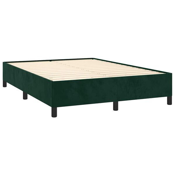 vidaXL Bedframe zonder matras 140x200 cm fluweel donkergroen