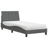 vidaXL Bed met matras "Hanko" stof donkergrijs 90x190 cm