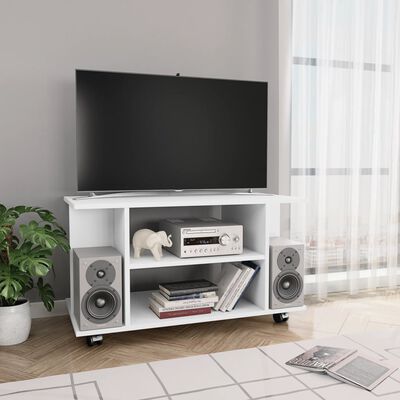 vidaXL Tv-meubel met wieltjes 80x40x45 cm bewerkt hout wit