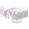vidaXL 7-delige Bistroset met kussens poly rattan grijs