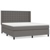 vidaXL Boxspring met matras kunstleer grijs 160x200 cm