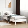 vidaXL Bedframe zonder matras massief grenenhout wit 75x190 cm