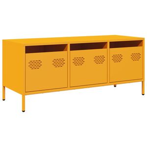vidaXL Tv-meubel 101,5x39x43,5 cm koudgewalst staal mosterdgeel