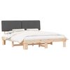 vidaXL Bedframe met Gevoerd Hoofdgedeelte Donkergrijs 200 x 200 cm