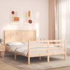 vidaXL Bedframe met hoofdbord massief hout 140x190 cm