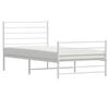 vidaXL Bedframe met hoofd- en voeteneinde metaal wit 90x190 cm
