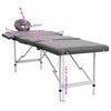 vidaXL Massagetafel met 4 zones 186x68 cm aluminium frame antraciet