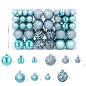 vidaXL Kerstballen 100 st 3/4/6 cm turquoise