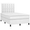 vidaXL Boxspring met matras en LED kunstleer wit 120x190 cm