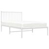 vidaXL Bedframe met hoofdbord metaal wit 100x190 cm