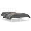 vidaXL Bedframe met hoofdbord metaal wit 135x190 cm