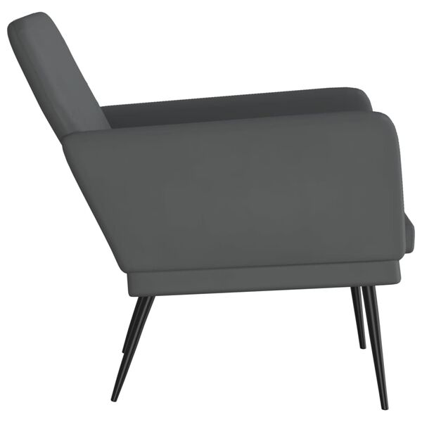 vidaXL Fauteuil 61x78x80 cm kunstleer grijs
