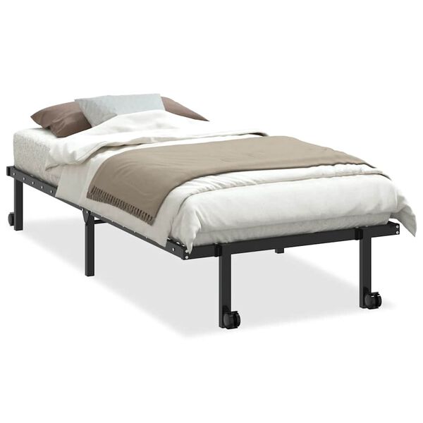 vidaXL Bedframe zonder matras opvouwbaar 90x190 cm staal zwart