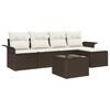 vidaXL Tuin Sofa Set met kussen met opslag 6 pcs Bruin poly rattan