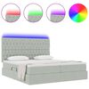 vidaXL Bed met LED-striplichten Lichtgrijs 200 x 200 cm Fluweel