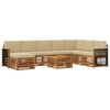 vidaXL Buiten bankenset 7 pcs Naturel Massief Acaciahout en Polyester