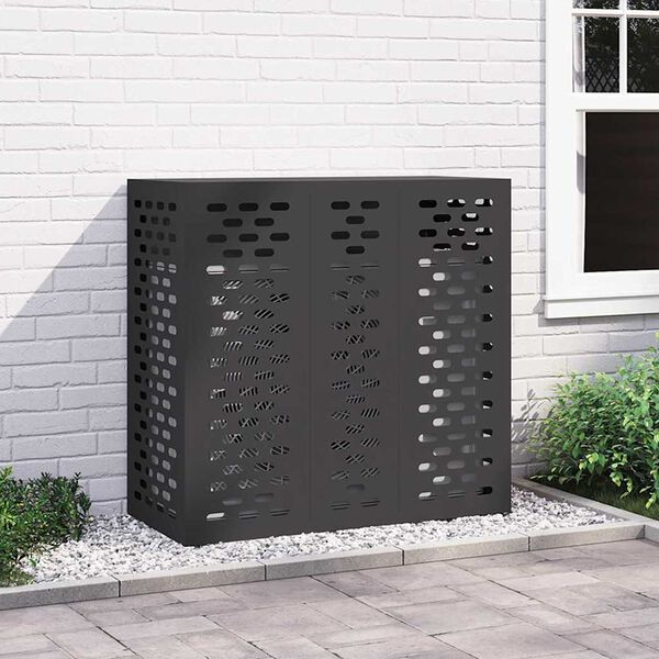 vidaXL Airconditioner hoes Zwart 110 x 50 x 105 cm Staal