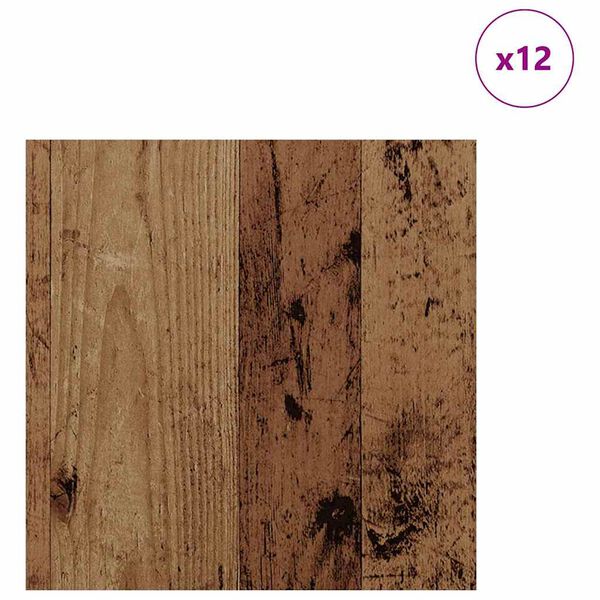vidaXL Decorpanelen 12 pcs Oud hout 30 x 30 x 0.3 cm Bewerkt hout