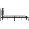 vidaXL Bedframe met hoofdbord metaal zwart 135x190 cm