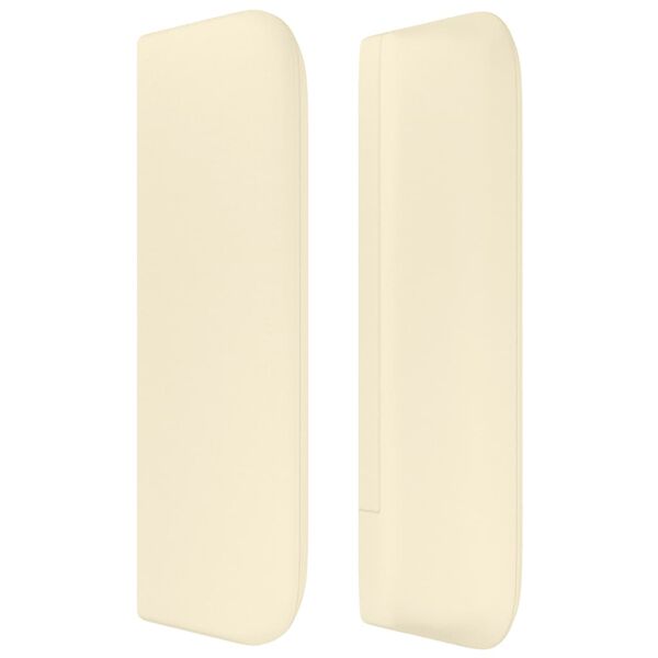 vidaXL Hoofdbord met randen 203x16x78/88 cm kunstleer cr&egrave;mekleurig