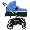 vidaXL Kinderwagen 2-in-1 aluminium blauw en zwart