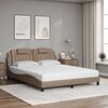 vidaXL Bed "Viana" met matras kunstleer cappuccinokleurig 160x200 cm