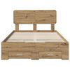 vidaXL Bedframe met hoofdeinde Artisan Eiken 120 x 190 cm Bewerkt hout