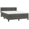 vidaXL Boxspring met matras fluweel donkergrijs 140x200 cm