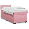vidaXL Boxspring met matras fluweel roze 90x190 cm