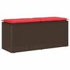 vidaXL Tuinbank met kussen 110x40x44 cm poly rattan bruin