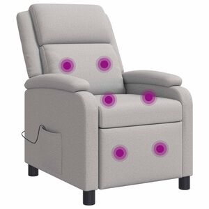 vidaXL Massage Recliner Wolkengrijs Stof