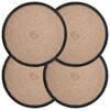 vidaXL Jute placematten 4 st Naturel en Zwart 100% Tossa Jute