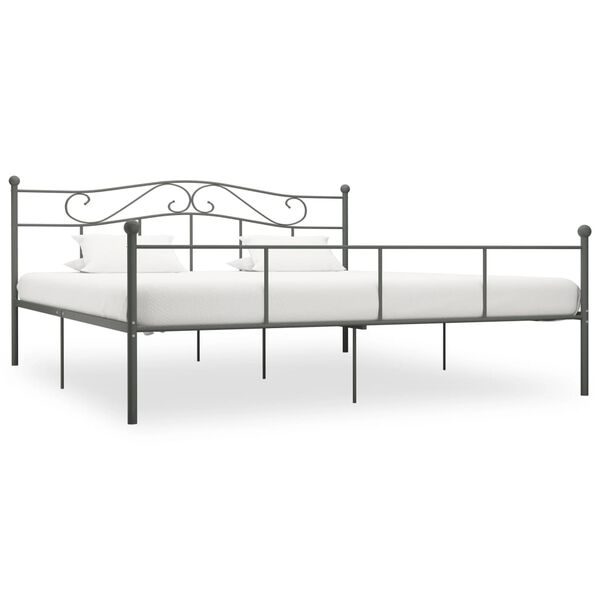 vidaXL Bedframe metaal grijs 180x200 cm
