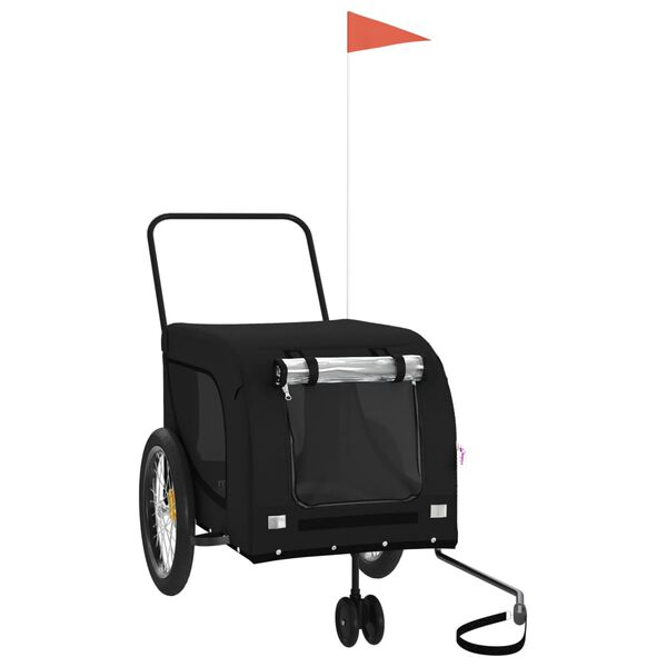 vidaXL Hondenfietstrailer oxford stof en ijzer zwart