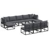 vidaXL Tuin Sofa Set met kussen 11 pcs Zwart Aluminium