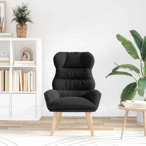 vidaXL Fauteuil Zwart 69 x 74 x 93 cm Sherpa Stof