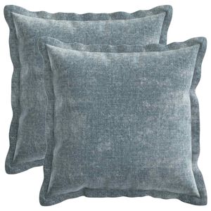 vidaXL Kussensloop 2 st HOUTEN Lichtblauw 30 x 30 cm Chenille Stof