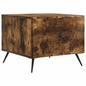 vidaXL Salontafel met lade Gerookt eiken 49 x 50 x 40 cm Bewerkt hout