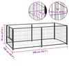 vidaXL Hondenkennel 200x100x70 cm staal zwart