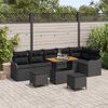 vidaXL Tuin Sofa Set 9 pcs Zwart poly rattan