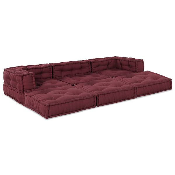 vidaXL Modulair bank 3 pcs Bordeaux Stof