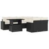 vidaXL 9-delige Loungeset met kussens poly rattan zwart