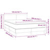 vidaXL Boxspring met matras en LED stof donkerbruin 140x200 cm